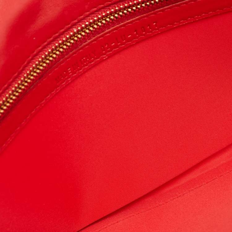 Pre Owned Dior Red Woven Leather Wristlet Clutch
