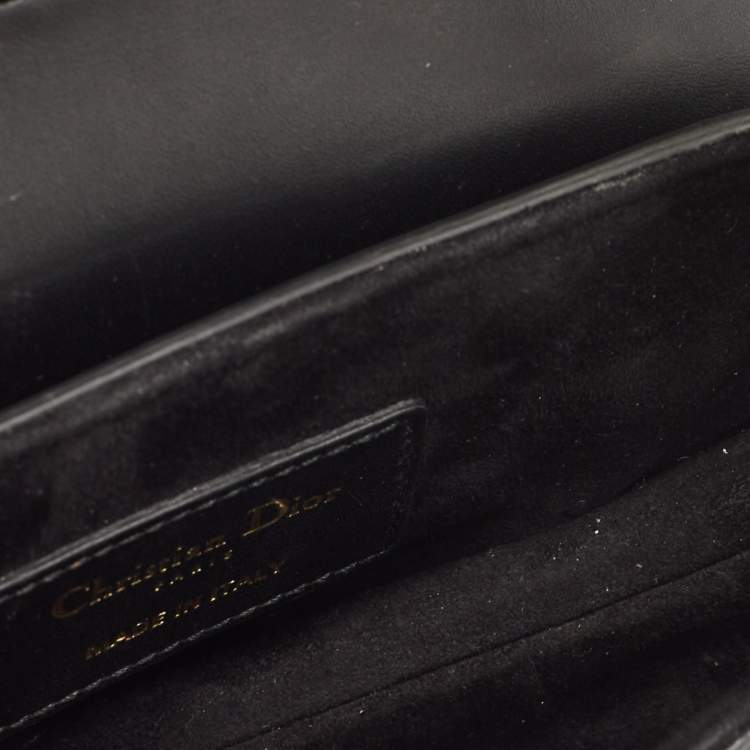Pre Owned Dior Black Leather Mini Saddle Bag