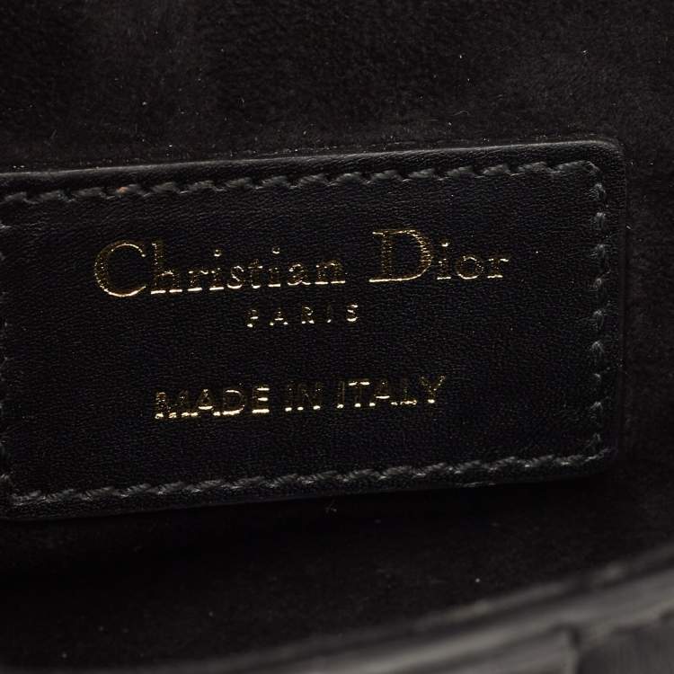 Pre Owned Dior Black Leather Mini Saddle Bag