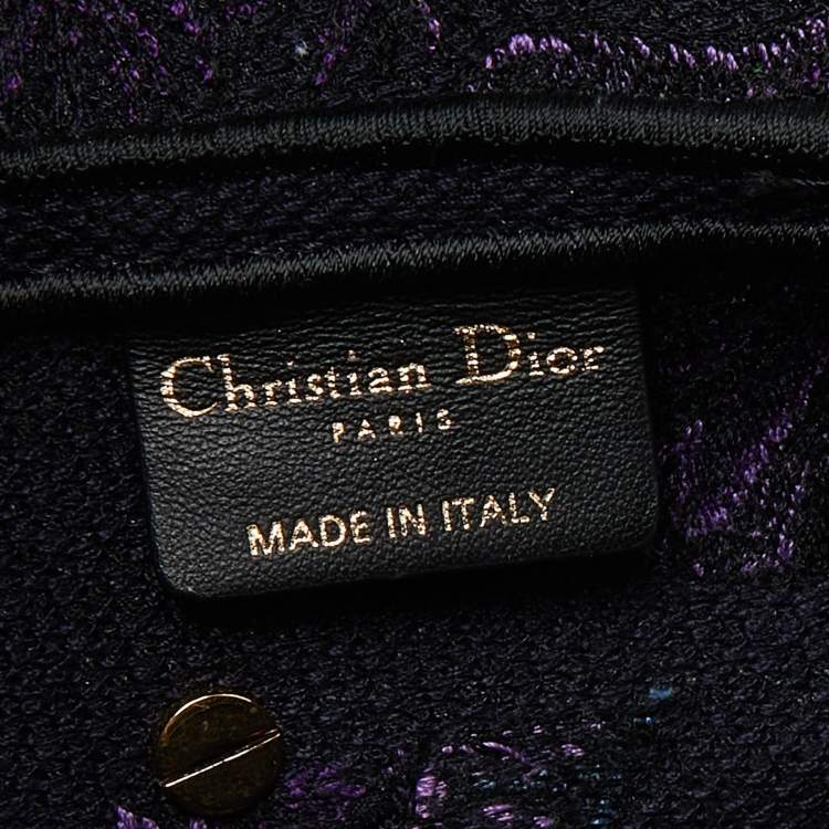 Pre Owned Dior Multicolor Floral Embroidered Canvas Saddle Bag