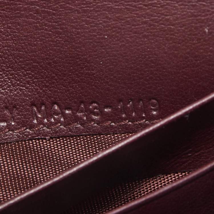 Pre Owned Dior Burgundy Oblique Canvas and Leather Saddle Card Holder