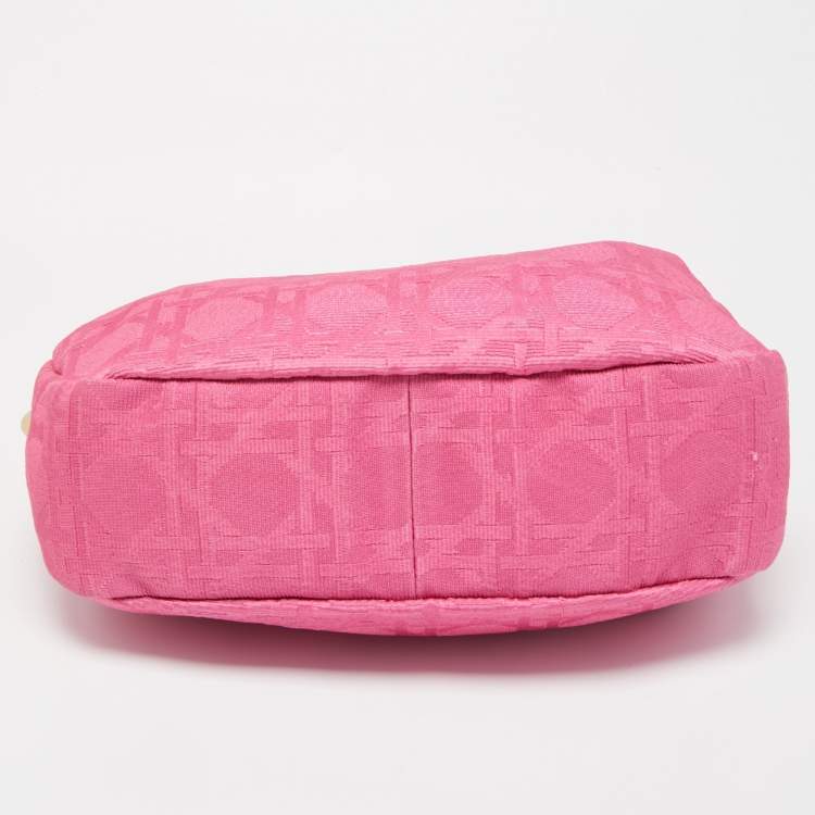 Pre Owned Dior Pink Cannage Canvas Lady Dior Hobo