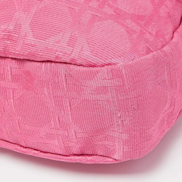 Pre Owned Dior Pink Cannage Canvas Lady Dior Hobo