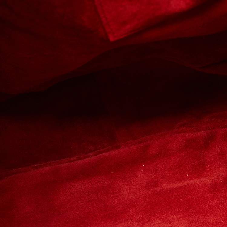 Pre Owned Dior Red Woven Leather Lady Dior Hobo