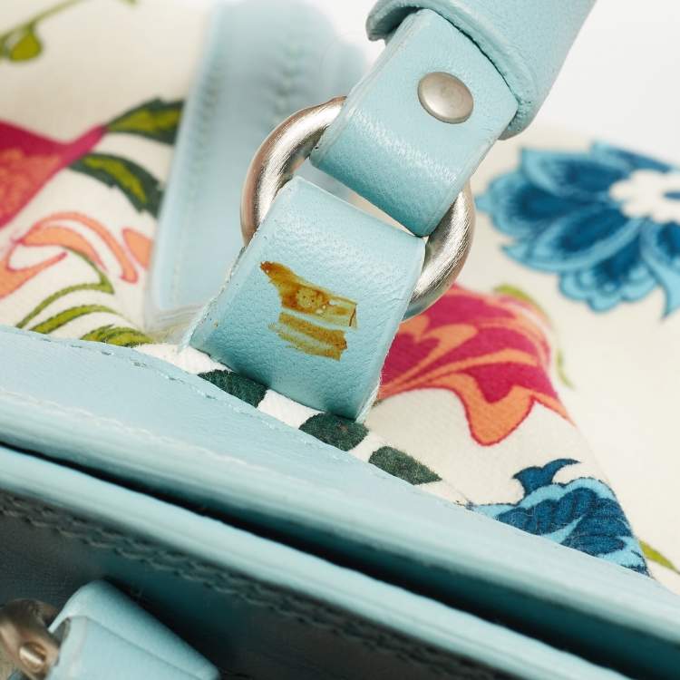 Pre Owned Dior Multicolor Floral Fabric and Leather My Dior Frame Satchel