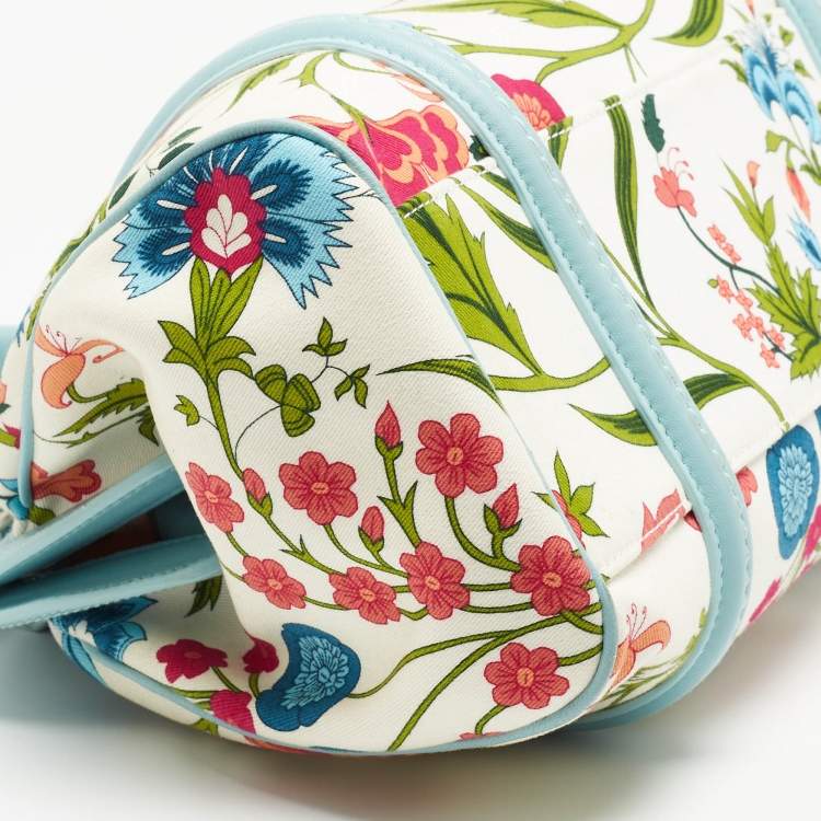 Pre Owned Dior Multicolor Floral Fabric and Leather My Dior Frame Satchel