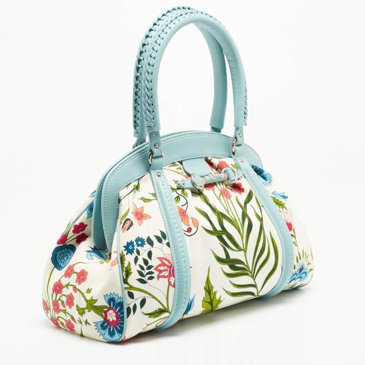 Pre Owned Dior Multicolor Floral Fabric and Leather My Dior Frame Satchel