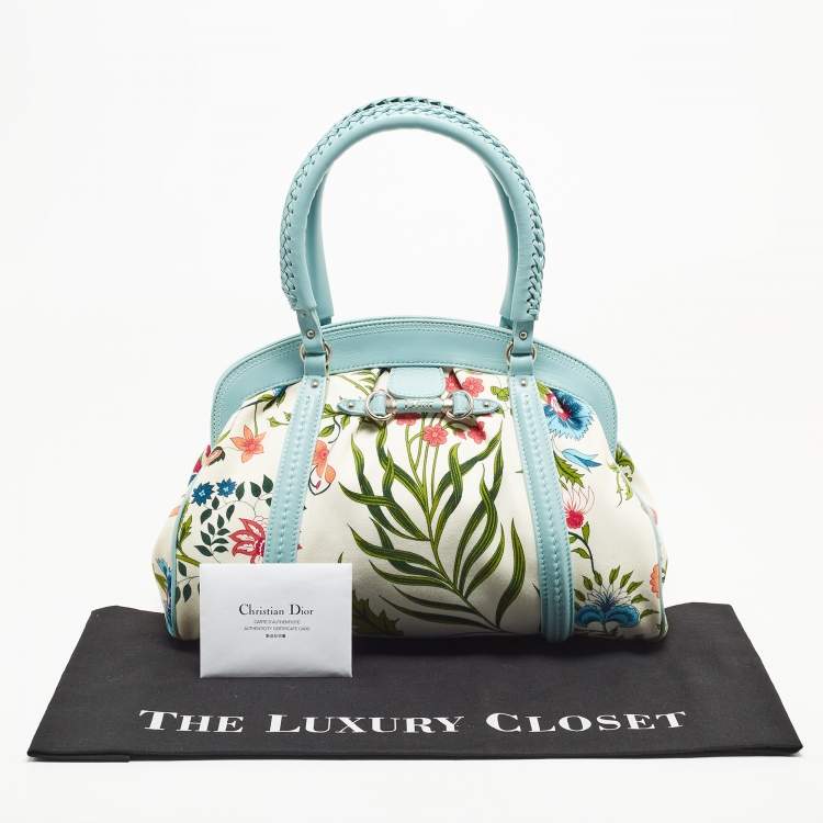 Pre Owned Dior Multicolor Floral Fabric and Leather My Dior Frame Satchel