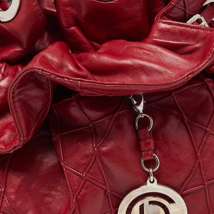Pre Owned Dior Red Cannage Leather Le Trente Hobo