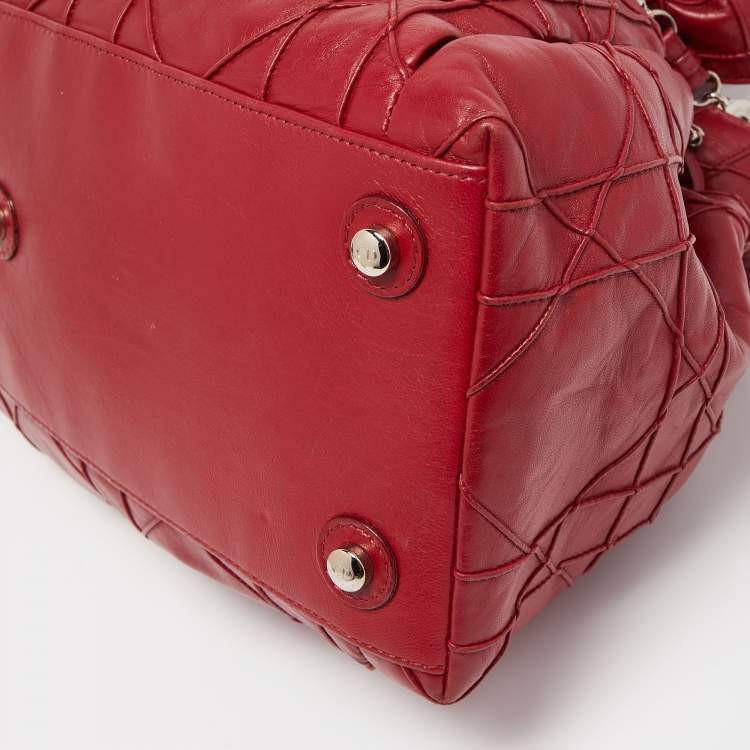 Pre Owned Dior Red Cannage Leather Le Trente Hobo