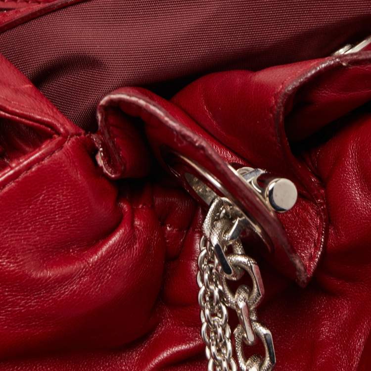 Pre Owned Dior Red Cannage Leather Le Trente Hobo