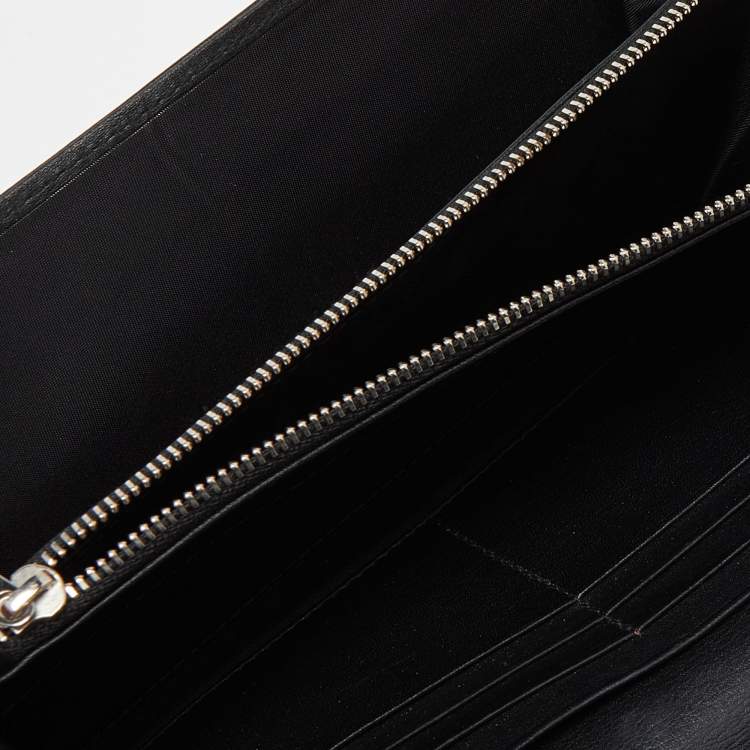 Pre Owned Dior Black Leather Flap Continental Wallet