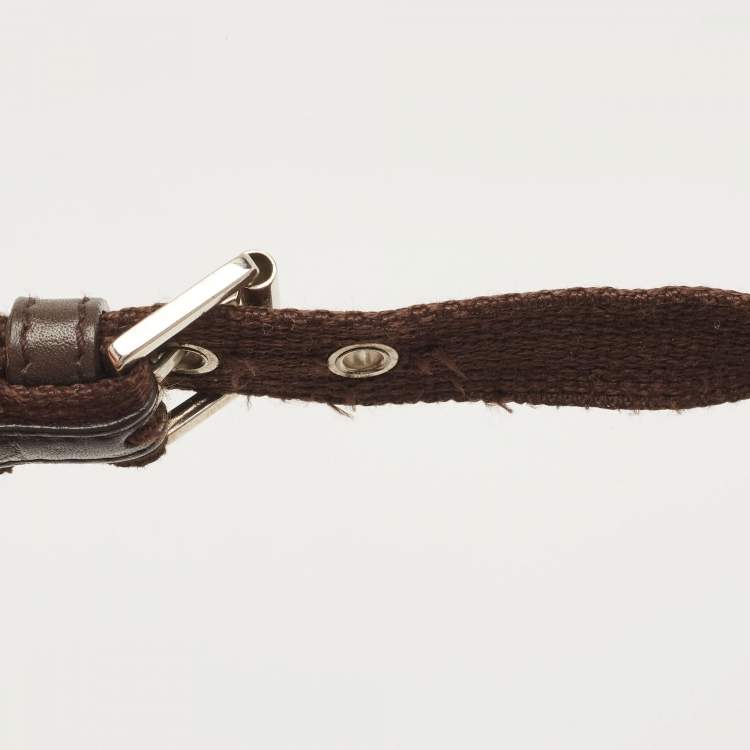 Pre Owned Dior Ebony/Beige Oblique Canvas Street Chic Trotter Hobo