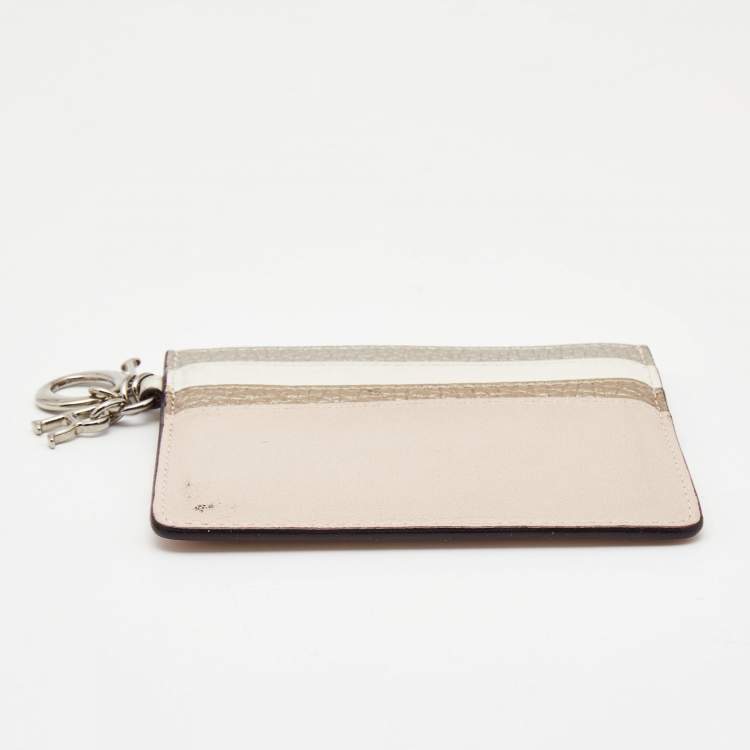 Pre Owned Dior Multicolor Leather Lady Dior Card Holder
