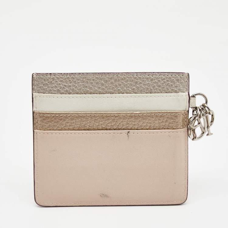 Pre Owned Dior Multicolor Leather Lady Dior Card Holder