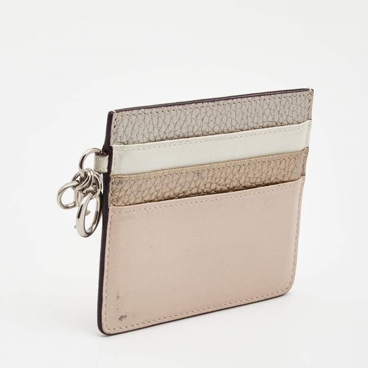 Pre Owned Dior Multicolor Leather Lady Dior Card Holder