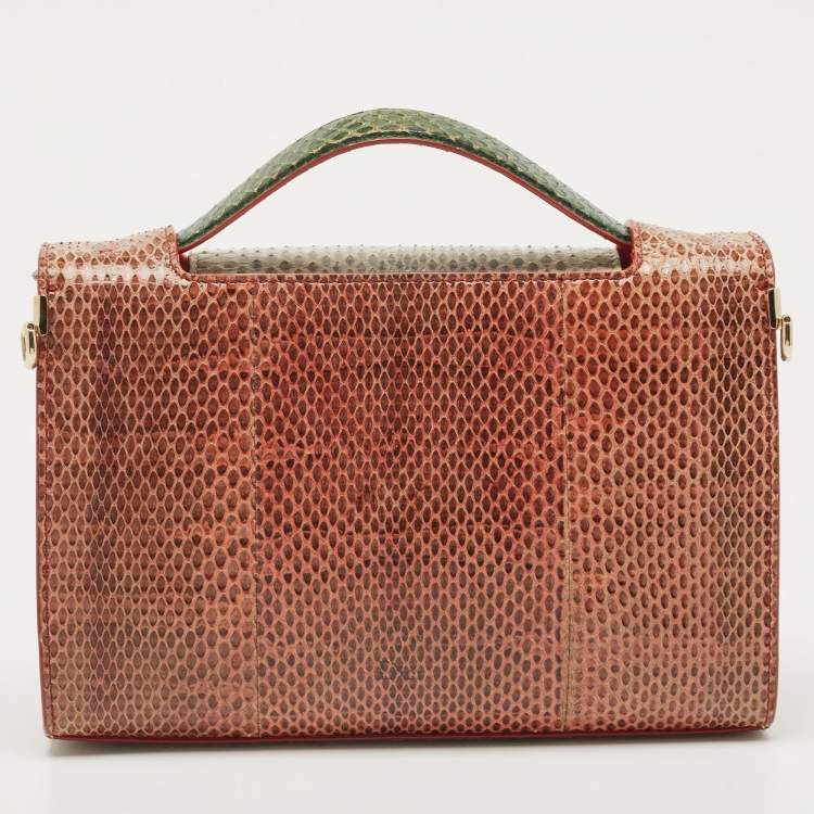 مملوكة مسبقًا Dior Multicolor Watersnake Leather Mini Diorever Top Handle Bag