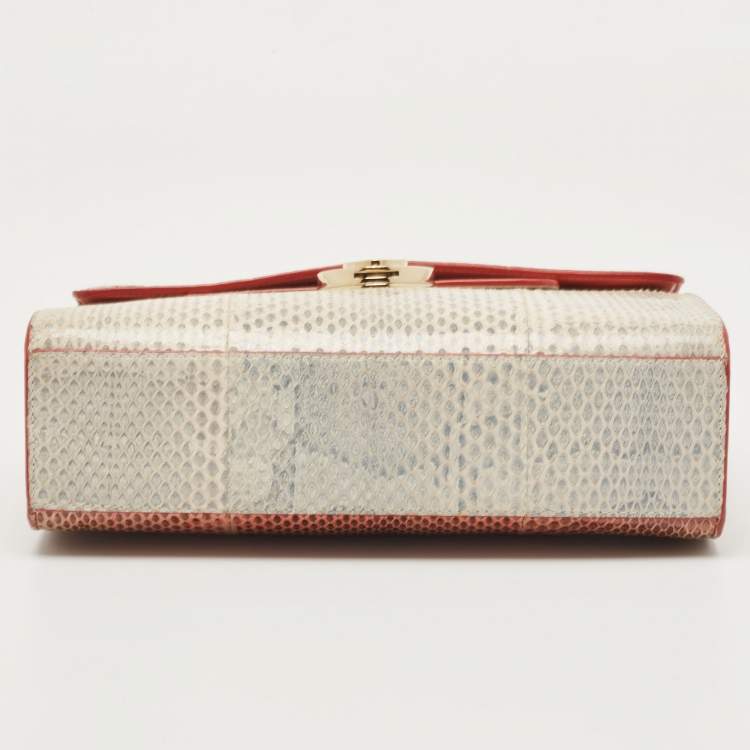 مملوكة مسبقًا Dior Multicolor Watersnake Leather Mini Diorever Top Handle Bag