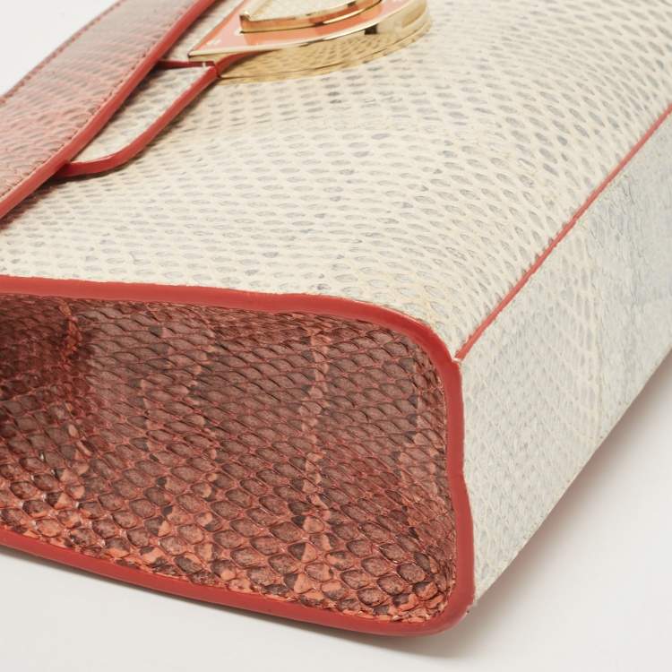 مملوكة مسبقًا Dior Multicolor Watersnake Leather Mini Diorever Top Handle Bag