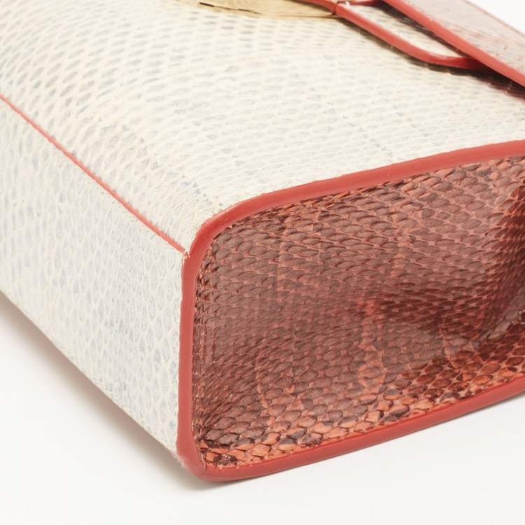 مملوكة مسبقًا Dior Multicolor Watersnake Leather Mini Diorever Top Handle Bag
