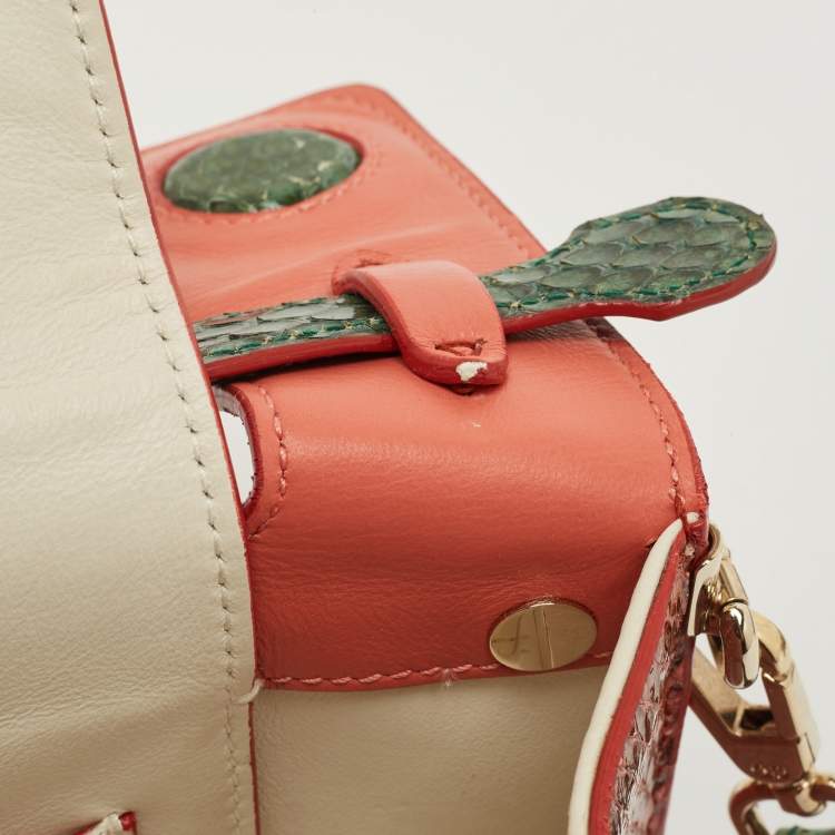 مملوكة مسبقًا Dior Multicolor Watersnake Leather Mini Diorever Top Handle Bag
