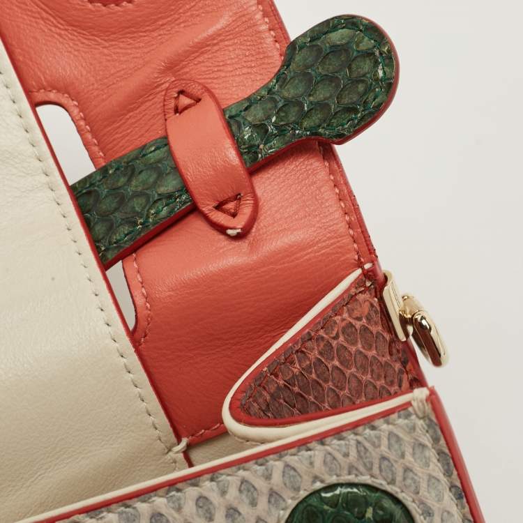 مملوكة مسبقًا Dior Multicolor Watersnake Leather Mini Diorever Top Handle Bag