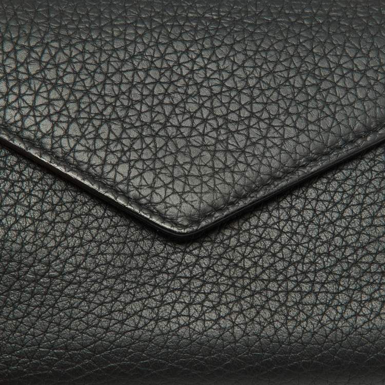 Pre Owned Dior Black Leather Medium Diorissimo Envelope Wallet