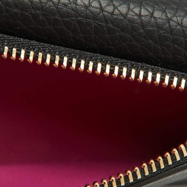 Pre Owned Dior Black Leather Medium Diorissimo Envelope Wallet