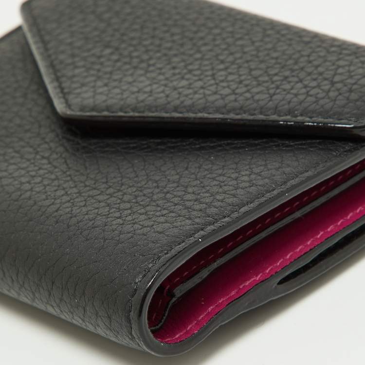 Pre Owned Dior Black Leather Medium Diorissimo Envelope Wallet