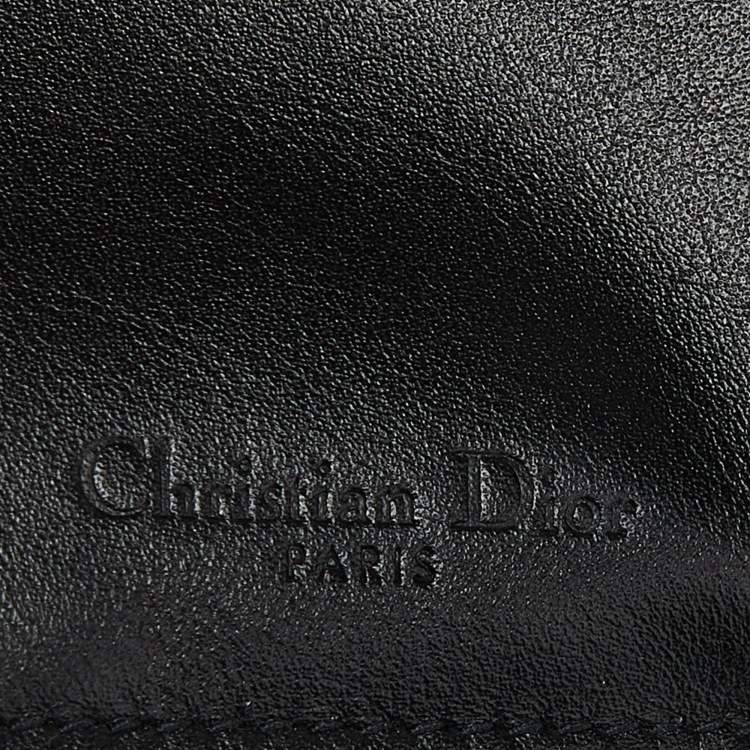 Pre Owned Dior Black Cannage Patent Leather Lady Dior Card Holder