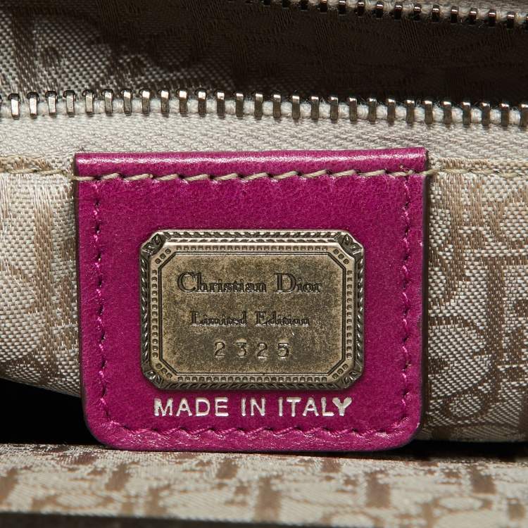Pre Owned Dior Purple Woven Leather Medium Limited Edition Samourai 1947 Frame Bag