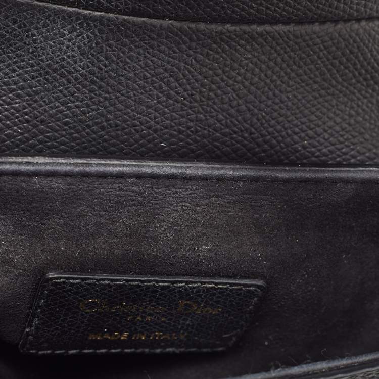 Pre Owned Dior Black Leather Mini Saddle Bag