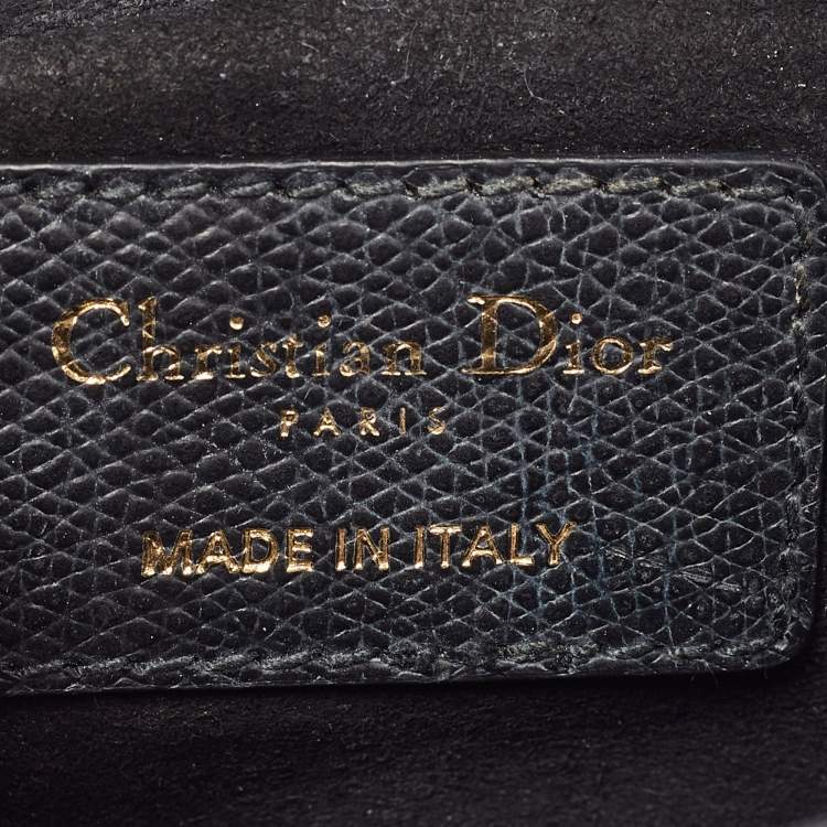 Pre Owned Dior Black Leather Mini Saddle Bag