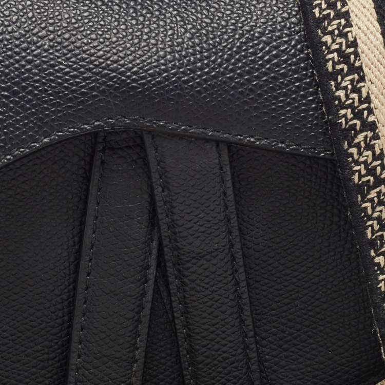 Pre Owned Dior Black Leather Mini Saddle Bag