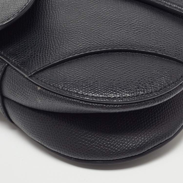 Pre Owned Dior Black Leather Mini Saddle Bag