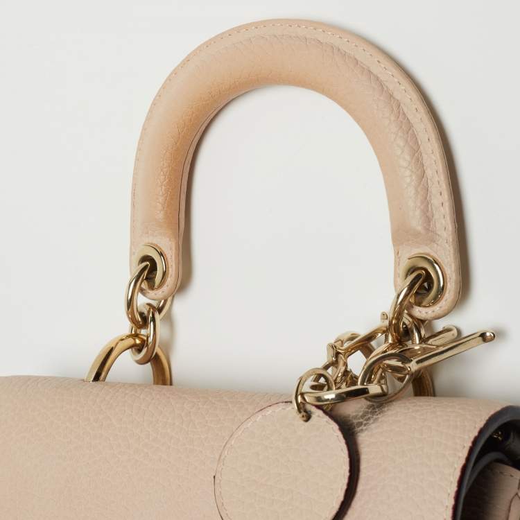 Pre Owned Dior Beige Leather Mini Be Dior Top Handle Bag
