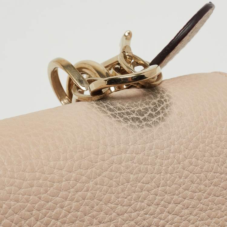 Pre Owned Dior Beige Leather Mini Be Dior Top Handle Bag