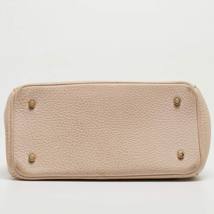 Pre Owned Dior Beige Leather Mini Be Dior Top Handle Bag