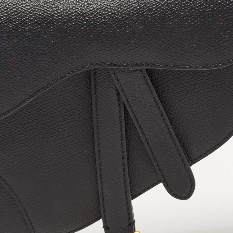 Pre Owned Dior Black Leather Mini Saddle Bag