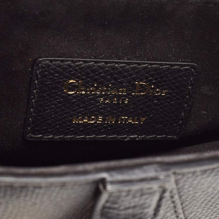Pre Owned Dior Black Leather Mini Saddle Bag