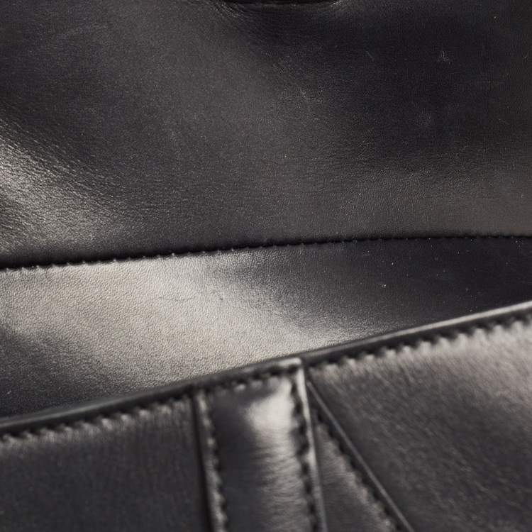Pre Owned Dior Black Leather Mini Saddle Bag