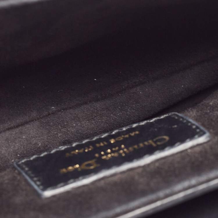 Pre Owned Dior Black Leather Mini Saddle Bag