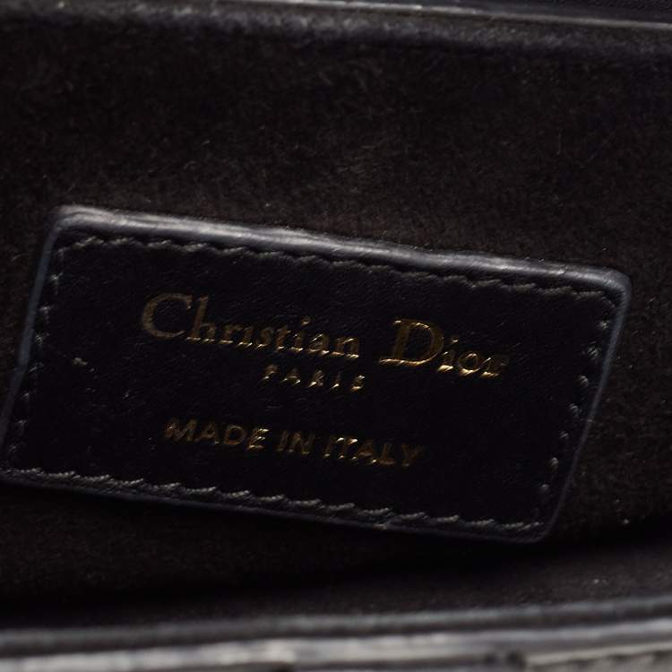 Pre Owned Dior Black Leather Mini Saddle Bag