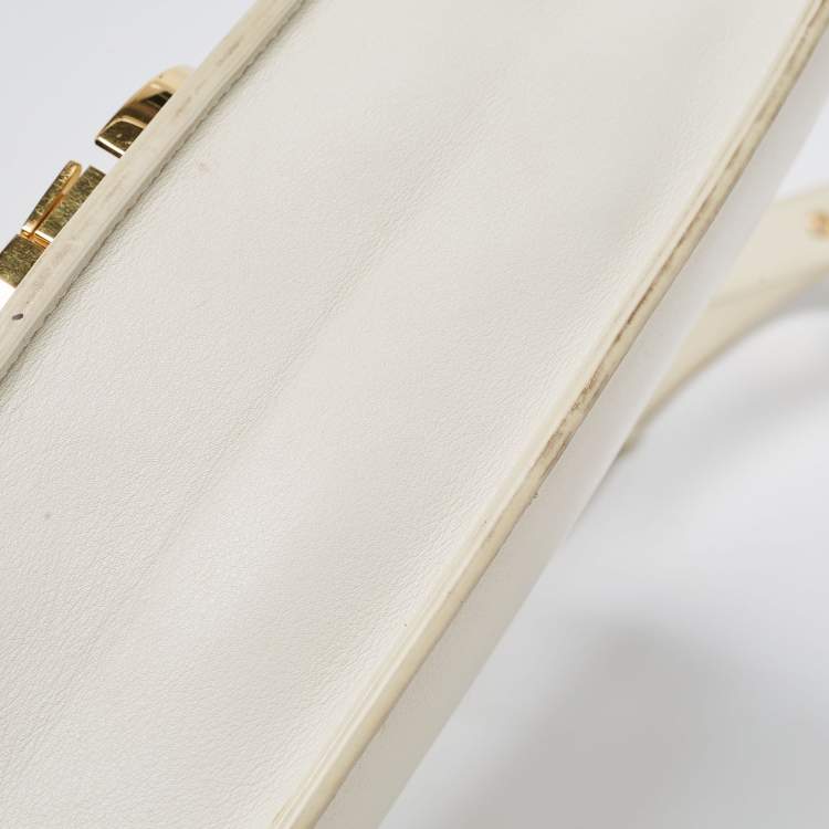 Pre Owned Dior White Leather 30 Montaigne Shoulder Bag