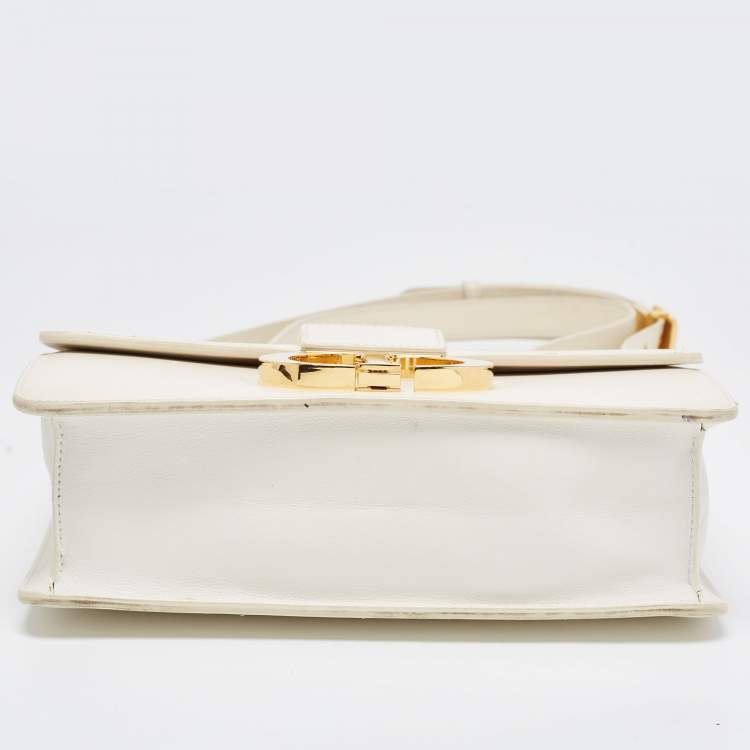 Pre Owned Dior White Leather 30 Montaigne Shoulder Bag