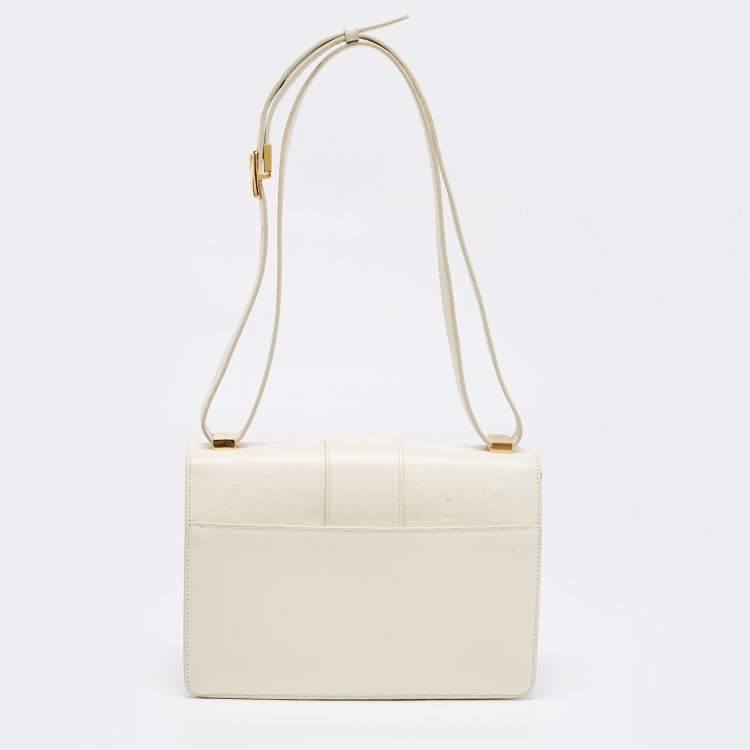 Pre Owned Dior White Leather 30 Montaigne Shoulder Bag