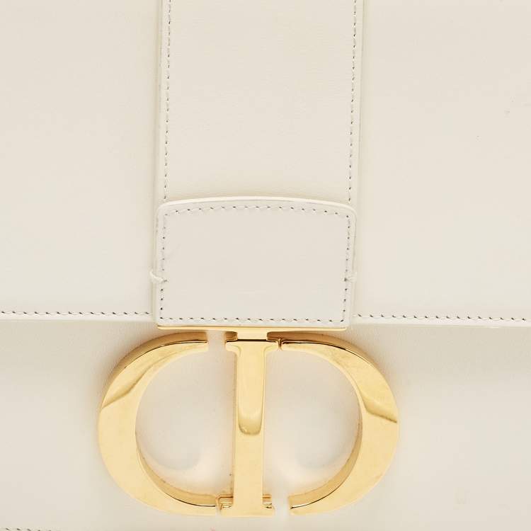 Pre Owned Dior White Leather 30 Montaigne Shoulder Bag