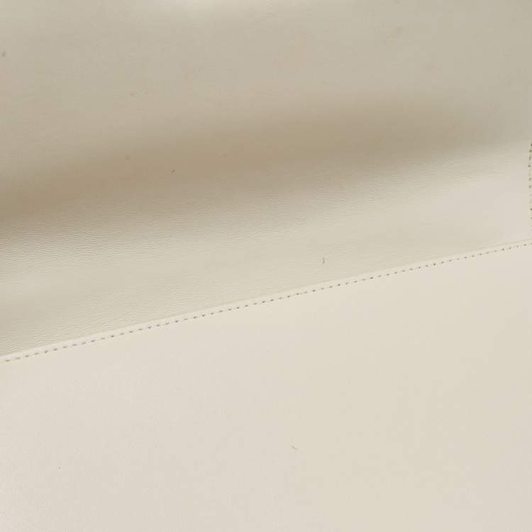 Pre Owned Dior White Leather 30 Montaigne Shoulder Bag