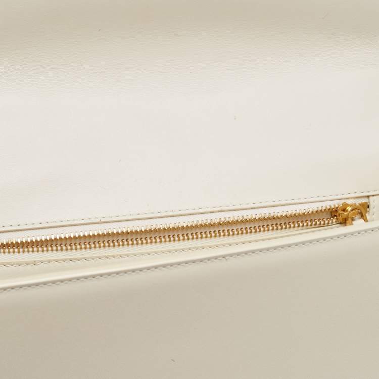 Pre Owned Dior White Leather 30 Montaigne Shoulder Bag