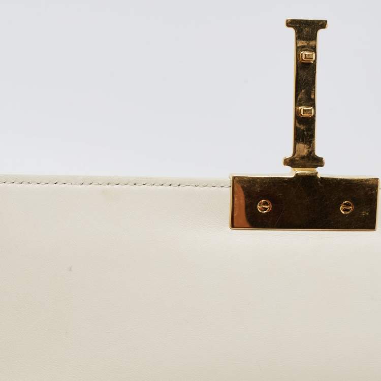 Pre Owned Dior White Leather 30 Montaigne Shoulder Bag